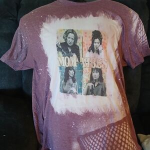 Purple Graphic Tee with Mom Vibes Design